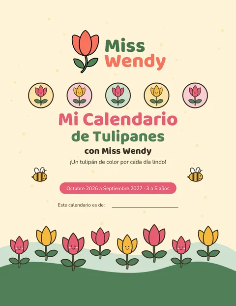 Portada del cuadernillo Mi calendario de tulipanes