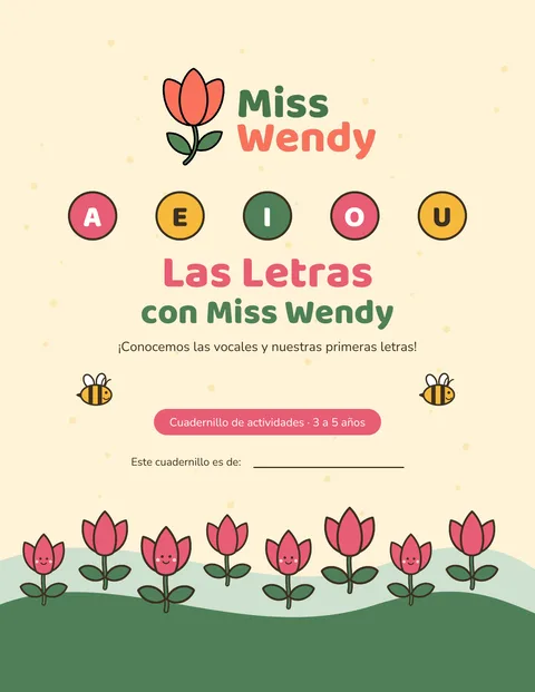 Portada del cuadernillo Las letras con Miss Wendy
