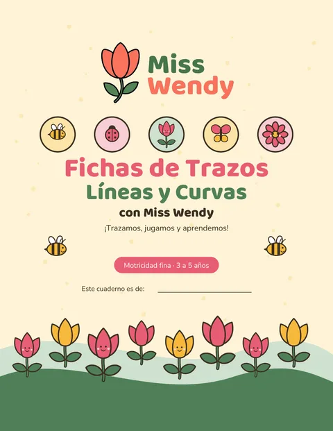 Portada del cuadernillo Fichas de trazos: líneas y curvas